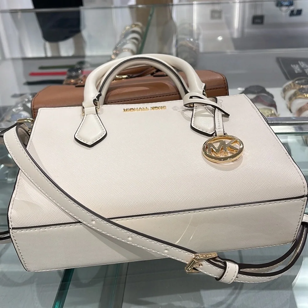 Michael Kors Sheila Small Center Zip Satchel Shoulder Crossbody Bag Non Leather